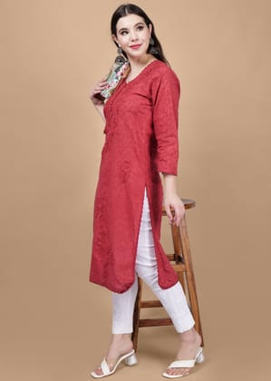 Braso Cotton Hand Embroidered Chikankari Work Kurta