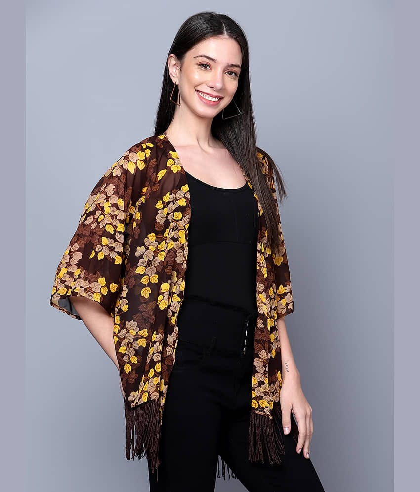 GALWIZ Georgette Women's Shrugs - Brown ( )