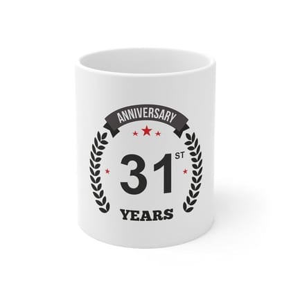 DARSHANS Ceramic 31st Anniversary Printed Coffee Mug (Color: White, Capacity:330ml)