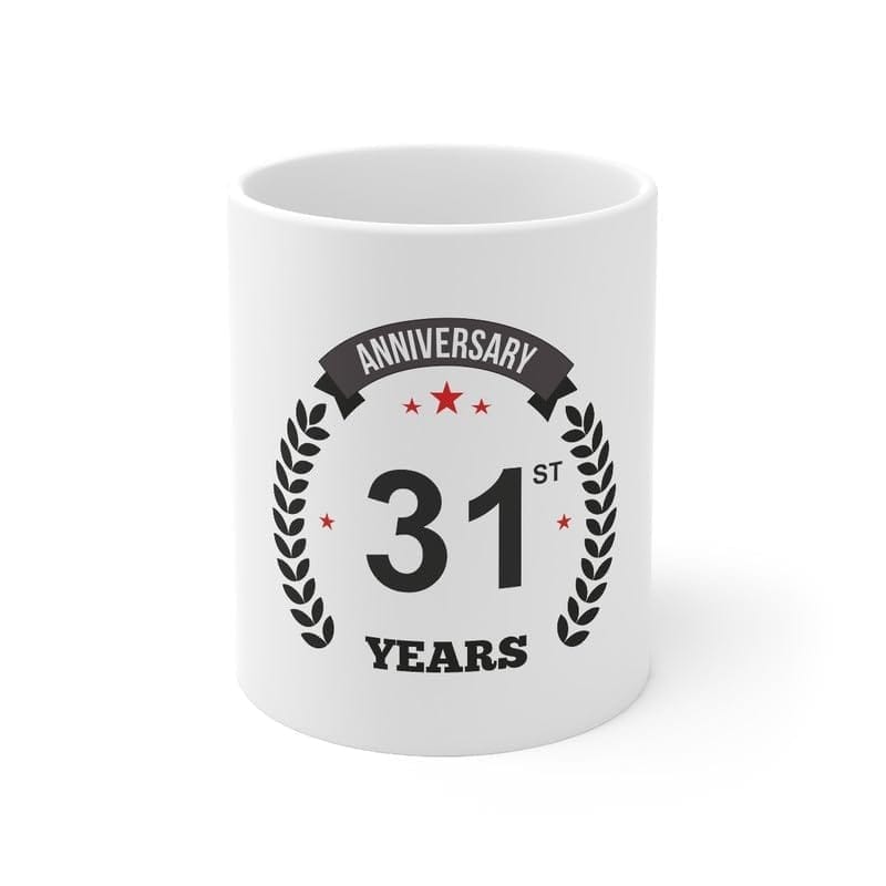 DARSHANS Ceramic 31st Anniversary Printed Coffee Mug (Color: White, Capacity:330ml)