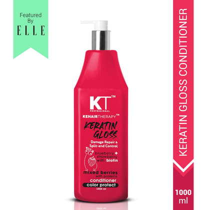KT Professional Keratin Gloss Conditioner, Split-End Repair & Damage Care – 1000ml