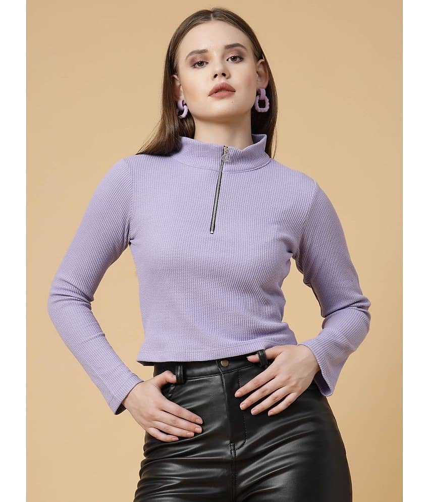 Rigo - Purple Cotton Women's Crop Top ( Pack of 1 )