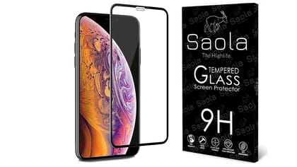 Saola 11D Tempered Glass For Apple Iphone XS (PACK OF 1) with Free Installation Kit. Full screen Coverage - 5.8 inch Saola 11D Tempered Glass For Apple Iphone XS (PACK OF 1) with Free Installation Kit. Full screen Coverage - 5.8 inch - 11D (With black Bo