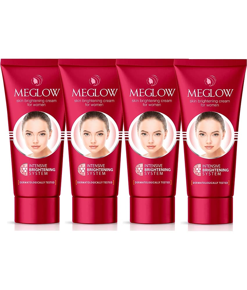Meglow Women Skin Brightening Cream With Enriched with Aloe Vera, Cucumber Extracts 50g (Pack Of 4)