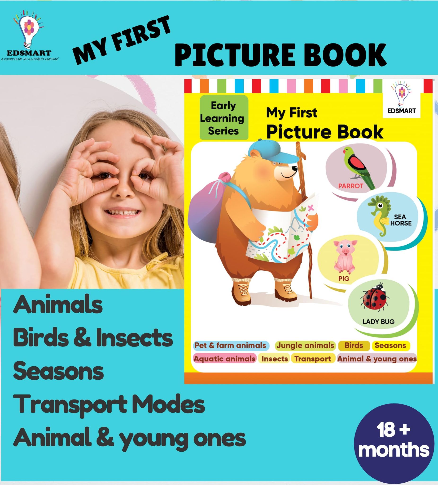 My First Picture Books for Kids - Animals picture book, Birds, Insects, Seasons and Vehicles picture book | Best Picture books for toddlers and preschoolers [Paperback] [Jan 01, 2022] Edsmart Academics