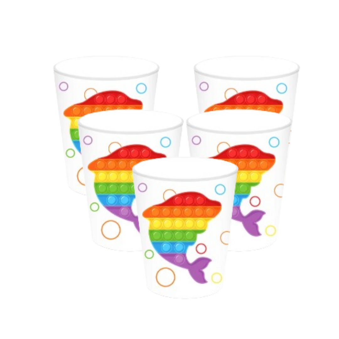 Pop It Theme Party Paper Cups - 10PC