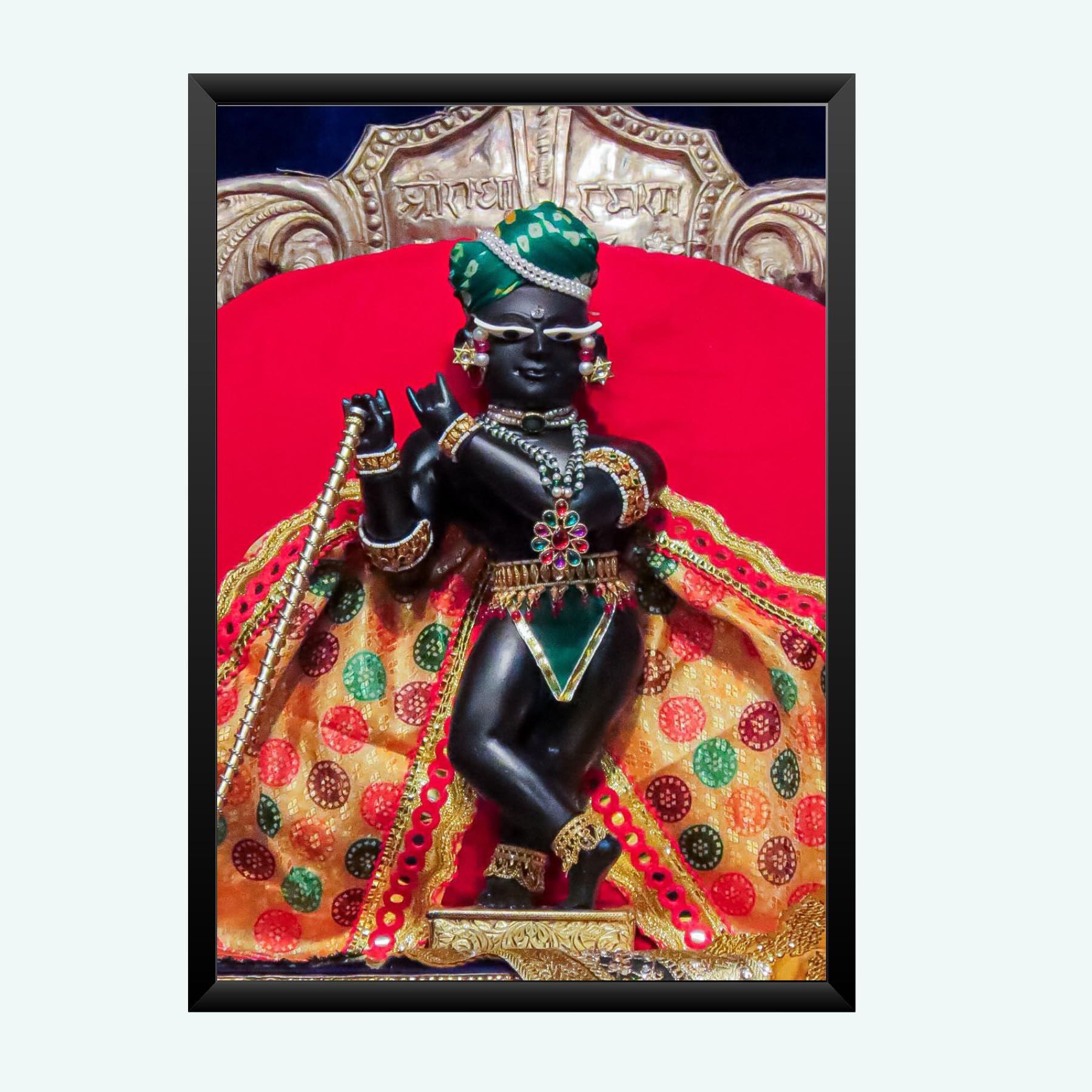 NOKKES Radha Raman ji Vrindavan Radha Raman Thakur Ji Photo Frames Religious Photo frame 5X7 Inch Photo Frame_QWW90