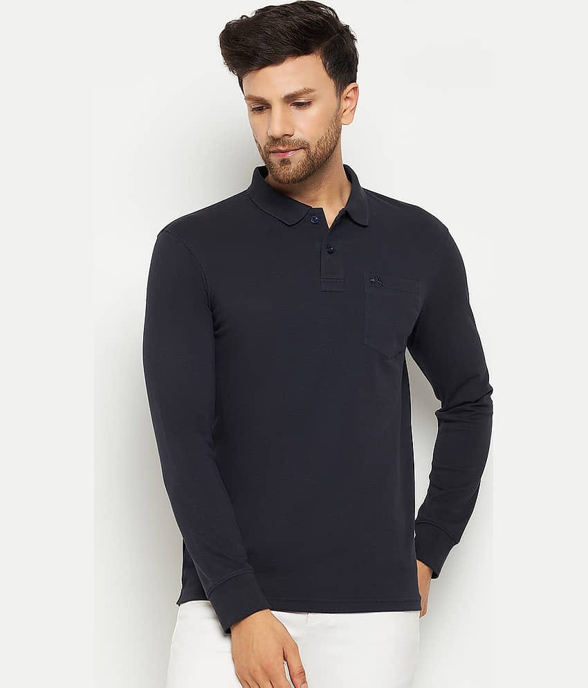 98 Degree North Pack of 1 Cotton Blend Regular Fit Solid Full Sleeves Men's Polo T Shirt ( Khakhi )