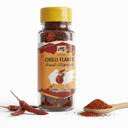 Valari Chilli Flakes Bottle - 65g Seasonings for Italian Dishes, Red Chilli Flakes for Pasta, Pizza, Salads, Premium Sprinkler Seasoning, Italian Herbs and Spices