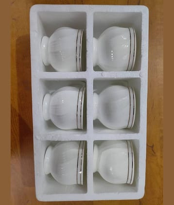 Love Unlimited Solid Bone China Tea Cup 150 ml ( Pack of 6 )