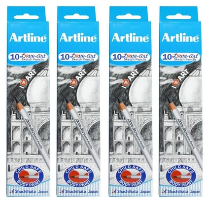 Artline Sketch Pencil Set Of 10 (GRADE 6B X 4) | For Drawing, Sketching, Hatching, Shading | Ultra Dark and Super Smooth Artline Sketch Pencil Set Of 10 (GRADE 6B X 4) | For Drawing, Sketching, Hatching, Shading | Ultra Dark and Super Smooth