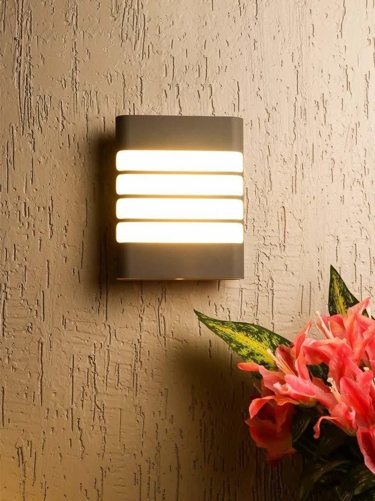 SPARKWORLD 12W LED Outdoor Bulkhead Waterproof IP54 Exterior Wall Step Light Fixture Waterproof Lamp (Warm White)(Size: 16cm X 20cm) | Size: 15X30 cm | Colour: Black