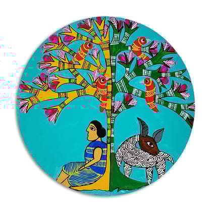 Gond Art on Round MDF DIY Kit by Penkraft