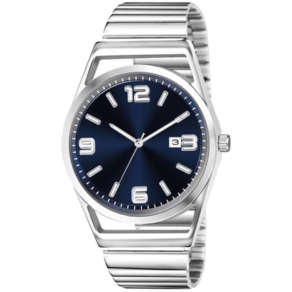 Blue Dial Date Function Analog Watch for Men LR154