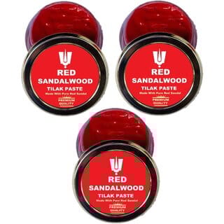 PACK OF 3 PREMIUM RED SANDALWOOD TILAK PASTE MADE WITH PURE AND RARE RED SANDALWOOD STICK.