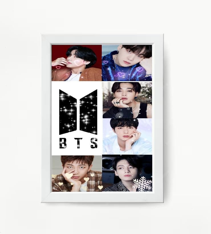 NOKKES Bts Army Bangtan Boy V suga J-Hope Jungkook Jin Jimin Rm 5X7 Inch Size Photo Frame Photo Home Office_AQW314