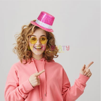 Hot Pink Round Small Top Hat Hot Pink Round Small Top Hat