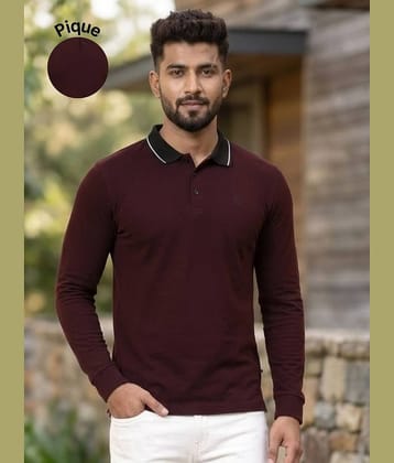 Rigo Men Cotton Regular Fit Solid Polo T Shirt ( Maroon )