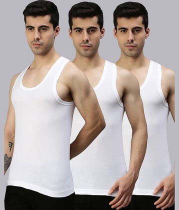 Pack of 3 Lux Cozi - White Cotton Blend Men's Vest