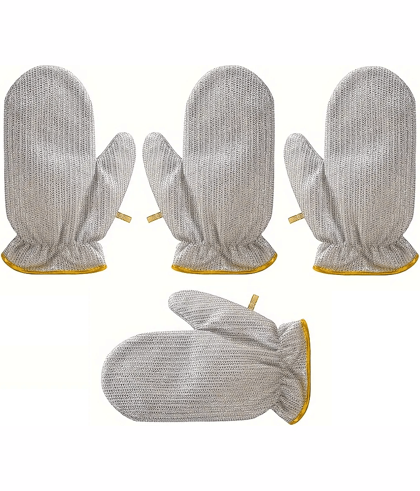 Pack of 4 (2 Pair) Steel Wire Dishwashing Gloves, Pair, Safety Washing Dish Gloves for Cleaning Dishwasher, Lightweight