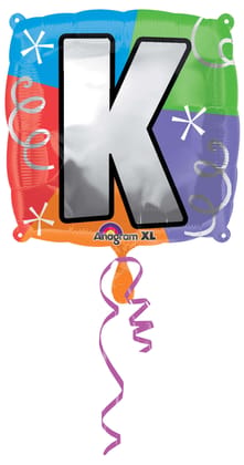 Letter K Quad Shaped Balloon - Helium Quality - 18 inches - 1PC