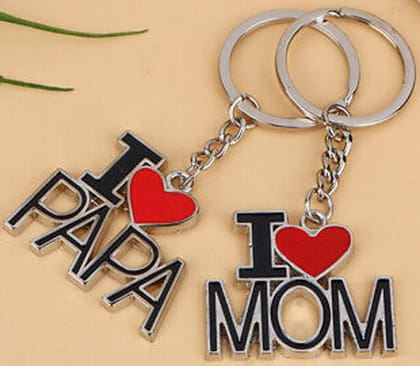 KD COLLECTIONS Combo of I Love Mom Keychain & I Love Papa Keychain – Black – Pack of 2 Keychains KD COLLECTIONS Combo of I Love Mom Keychain & I Love Papa Keychain – Black – Pack of 2 Keychains