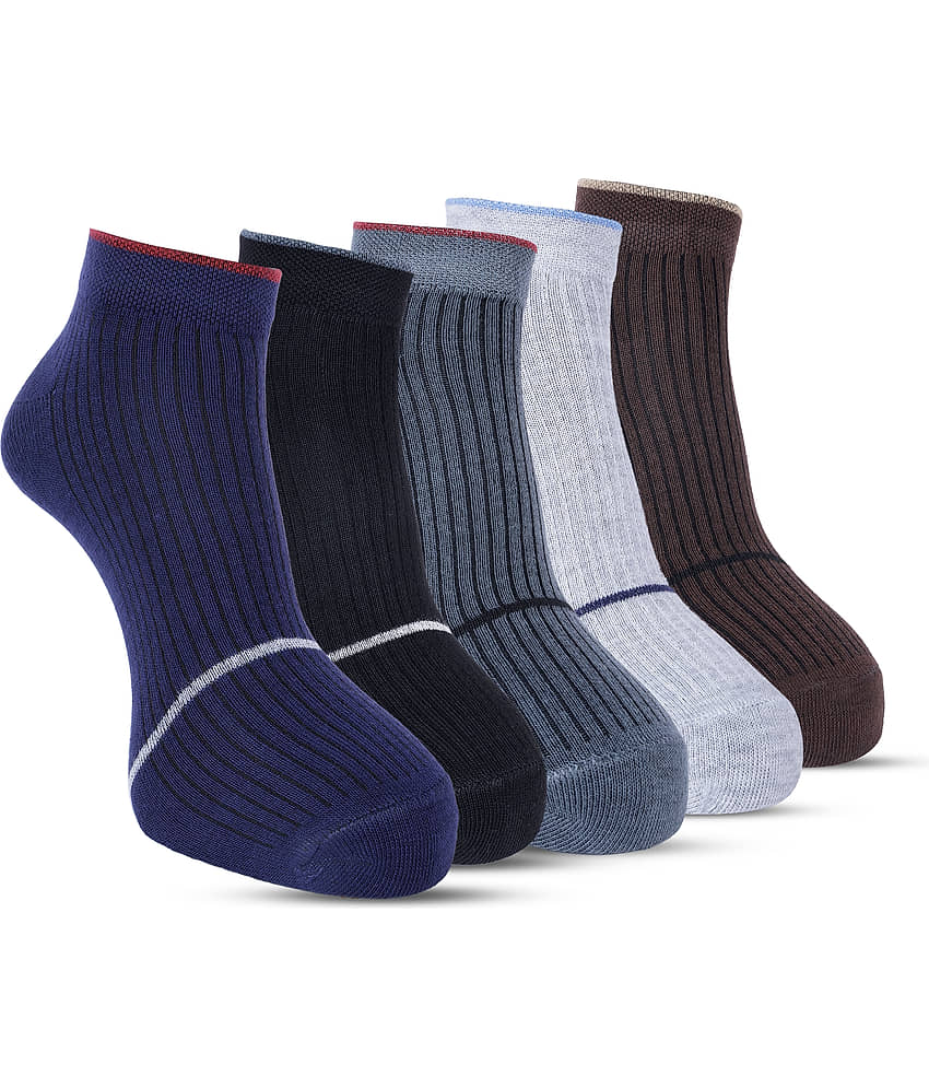 TF Pack of 5 Men's Cotton Blend Ankle Length Socks ( Multicolor )