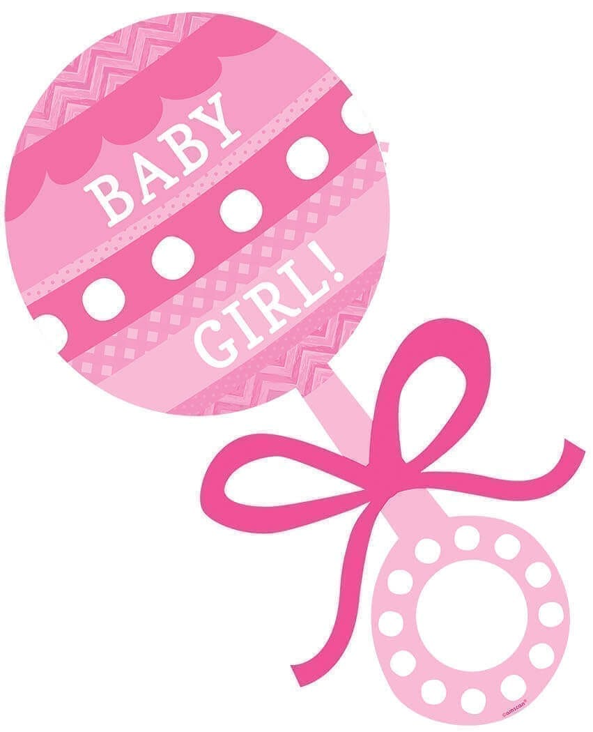 Wanna Party Baby Girl Rattle Cutout 12"