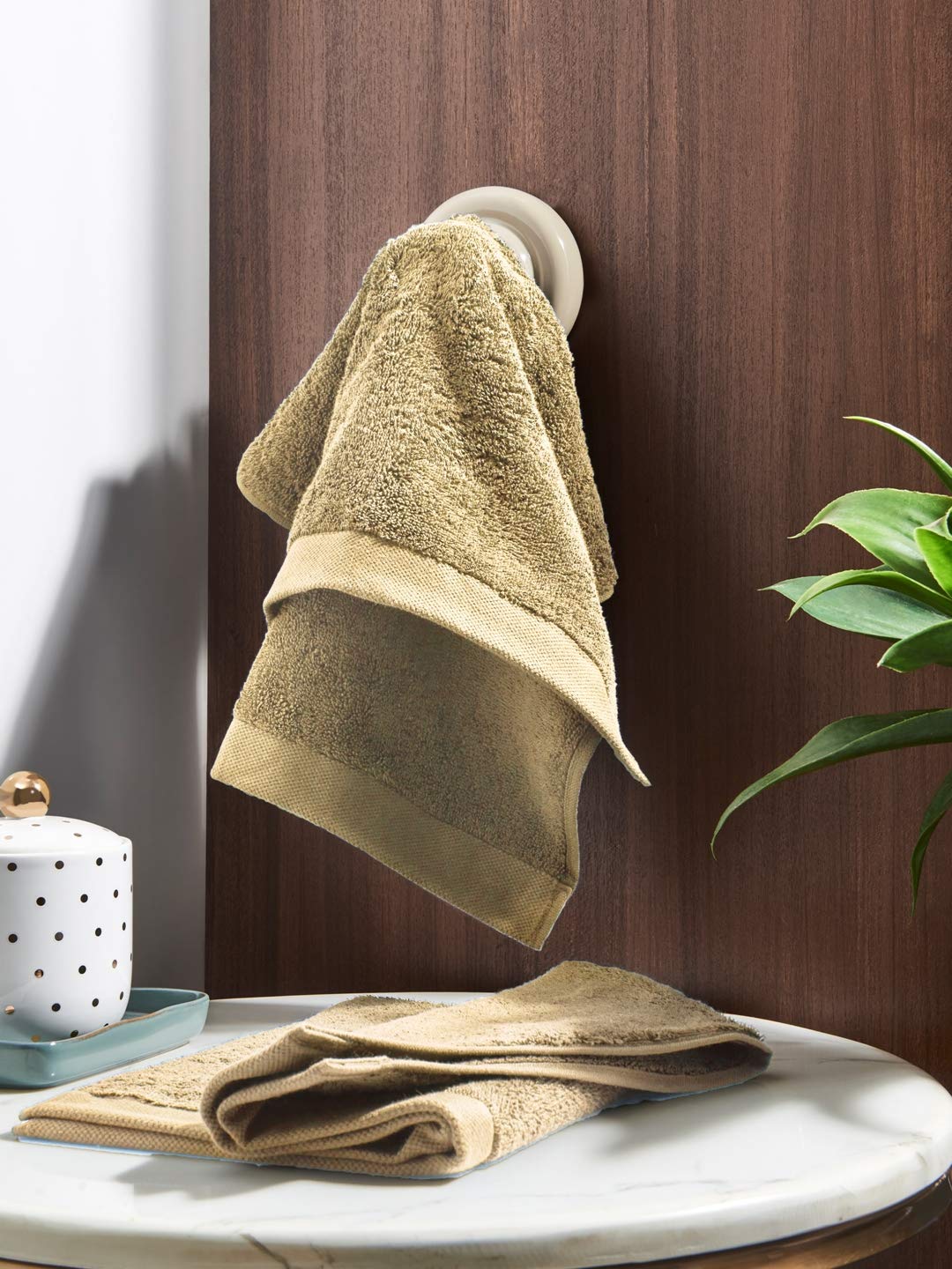 DDECOR - Solitaire Collection 100% Cotton Bomboo    Hand Towel |40 CM X 60 CM| - Yellow