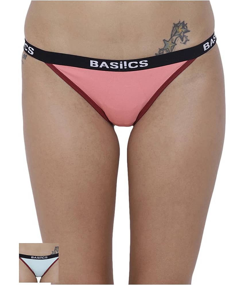 BASIICS By La Intimo Pack of 2 Cotton Women's Briefs ( Multi Color )