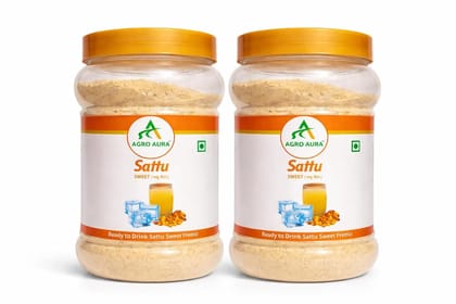 Sattu Sweet Premix, Ready to Drink, High Protein & Fibre, Naturally Energizing Energy Booster, Pack of 2 x 500g