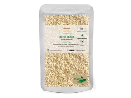 Rajamudi Organics Organic Sona Masoori Rice Semi Polished - 1 Kilogram