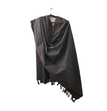 Dhaga Vishwas Ka Handloom Cotton Stole Grey Blue Dhaga Vishwas Ka Handloom Cotton Stole Grey Blue