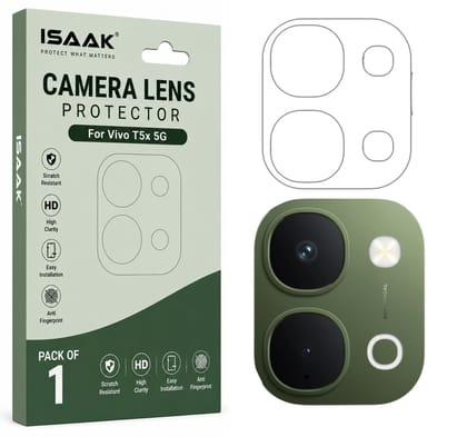 ISAAK Back Camera Lens Protector compatible for Vivo T5x 5G (Pack of 1) ISAAK Back Camera Lens Protector compatible for Vivo T5x 5G (Pack of 1)