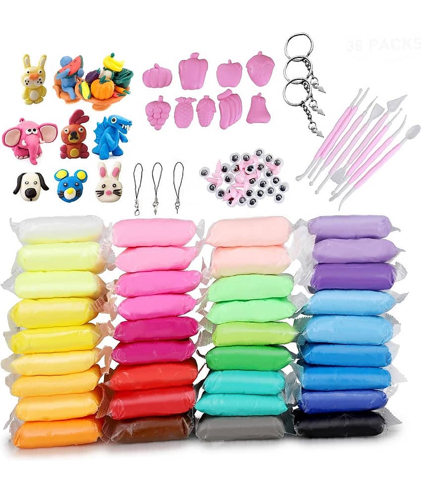 Eclet (Pack of 12) Air Dry Clay, Colorful Children Soft Clay, Creative Art Crafts, Gifts for Kids-Multi Color. Non-Toxic Modeling Magic Fluffy Foam Bouncing Clay Putty Kit for Kids with Tools.99