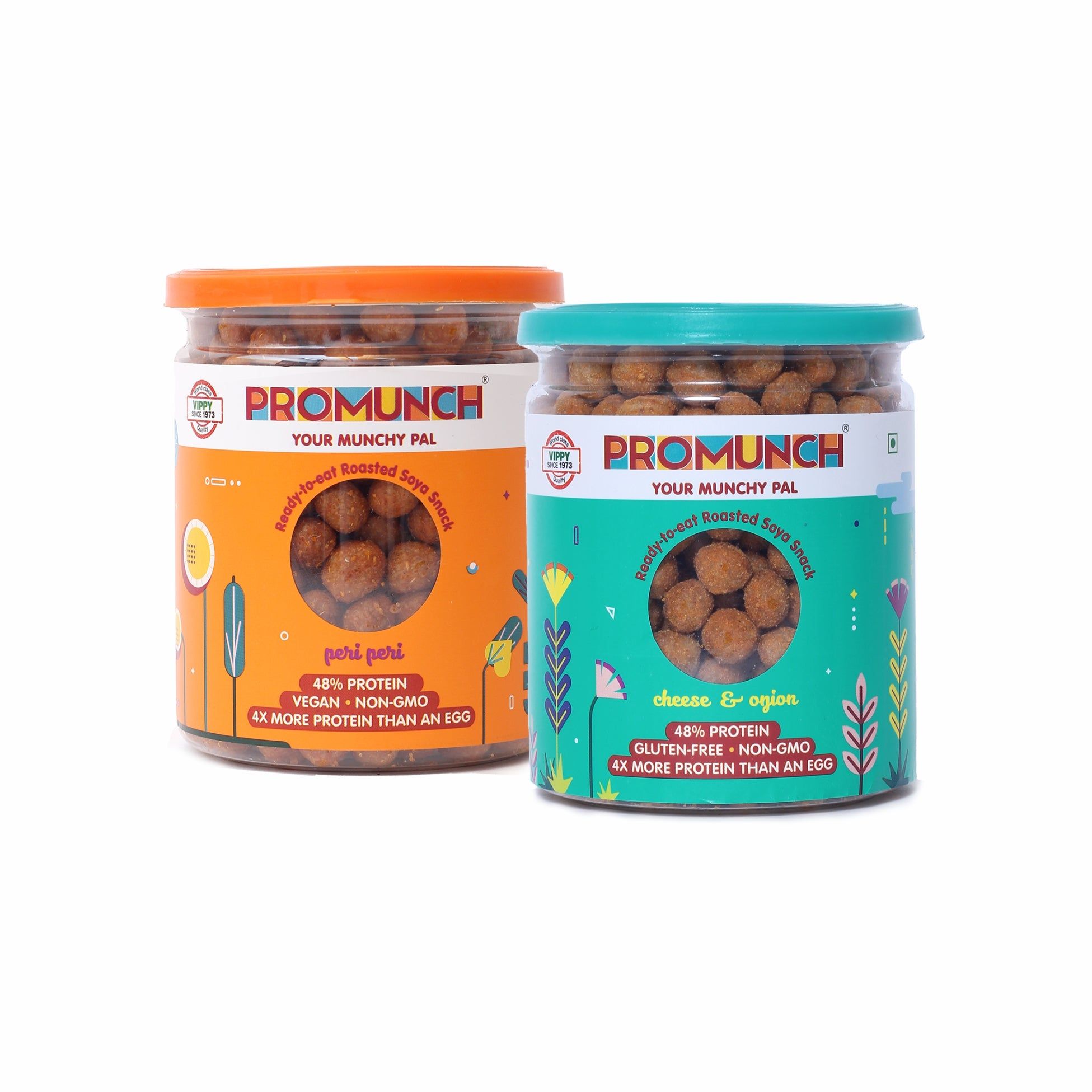 Dual Pack Protein Snacks (Peri Peri, Cheese & Onion) 150gm x 2