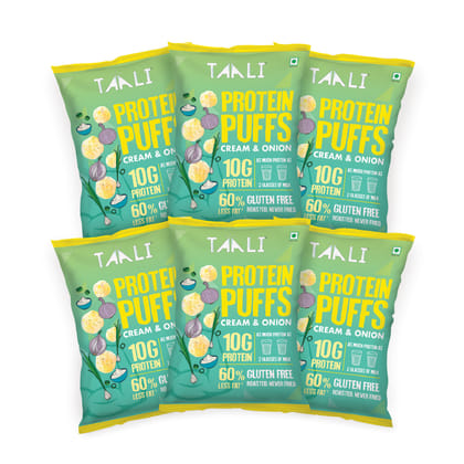 Taali Protein Puffs With Cream & Onion, 60 gm Each - Pack of 6