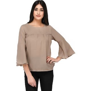Purys Women Grey Solid Regular Top