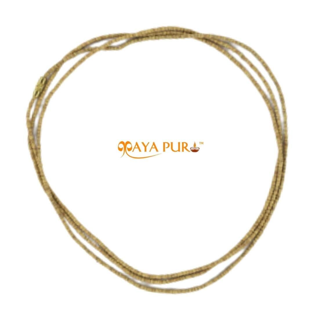 MAYAPURI Natural Basil Wood Original Tulsi Mala (48 inch, Brown) Small Beads (Pack of 1)