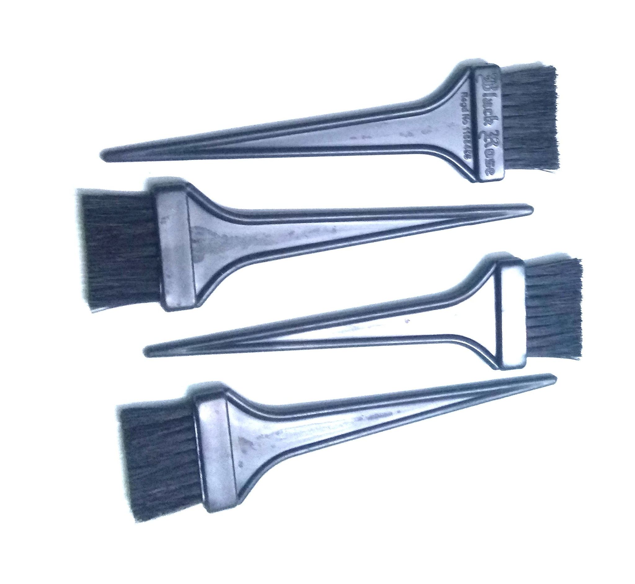 Nawani Mehndi/Dye Brush - Black, 4 Pack - Ideal for Salon or Home Use
