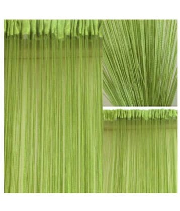 YUTIRITI Set of 2 Door Ring Rod Polyester Curtains Green