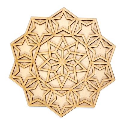 Brand Zero Double Layer MDF Rangoli Base - Design 1011 - Select Your Preference Of Size & Thickness