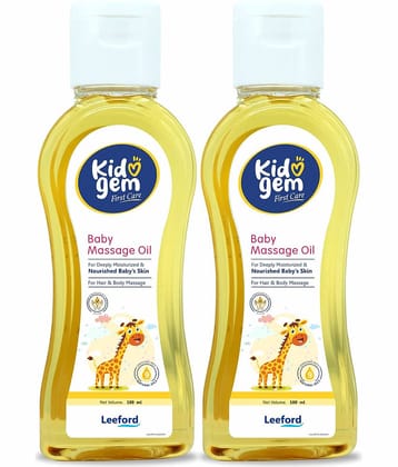 Kidogem Baby Massage Oil - Natural Care for Healthy Growth & Nourished Skin Pack of 2 (100ml Each)