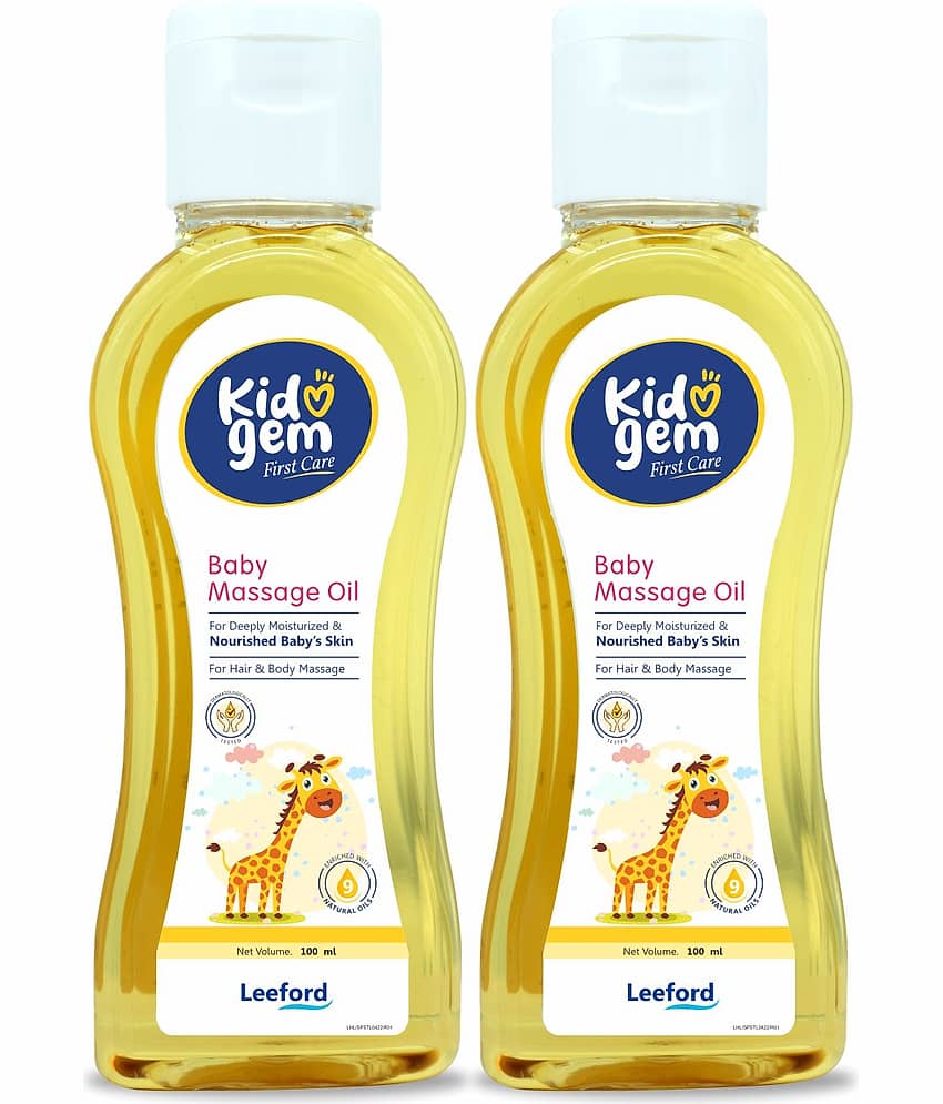Kidogem Baby Massage Oil - Natural Care for Healthy Growth & Nourished Skin Pack of 2 (100ml Each)