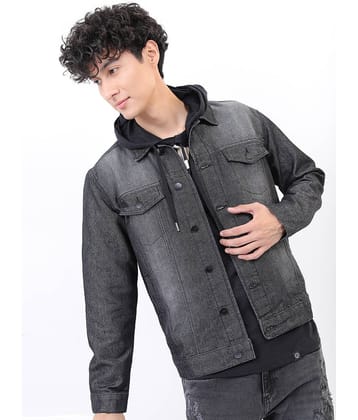 Ketch Cotton Men's Denim Jacket - Black ( Pack of 1 )