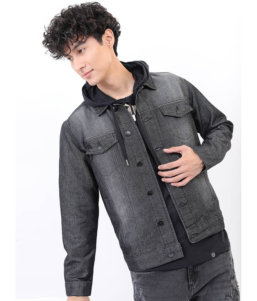 Ketch Cotton Men's Denim Jacket - Black ( Pack of 1 )