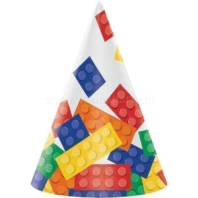 Wanna Party Lego Block Party Kids Hats - 8PC