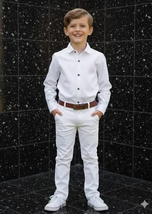 PLAIN WHITE  SHIRT  SATIN