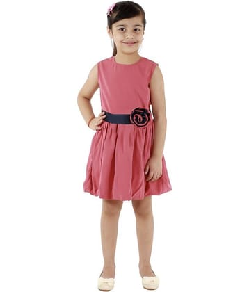 Kids Cave Crepe A-line For Girls ( Pack of 1 , Pink )