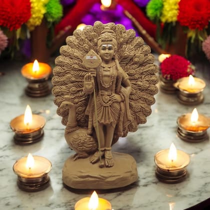 AMS Palani Murugan Idol Hindu God Subramanya Swamy Decorative Statue for Home Decor Pooja Prayer Spiritual Showpiece & Gifts Resin, 28 cm AMS Palani Murugan Idol Hindu God Subramanya Swamy Decorative Statue for Home Decor Pooja Prayer Spiritual Showpiece & Gifts Resin, 28 cm